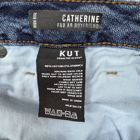 Kut From The Kloth High Rise Catherine Fab Ab Boyfriend Blue Jeans Women's 18 - Picture 9 of 12